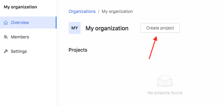 Create a project within an organization