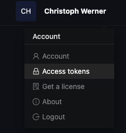Go to the access tokens site