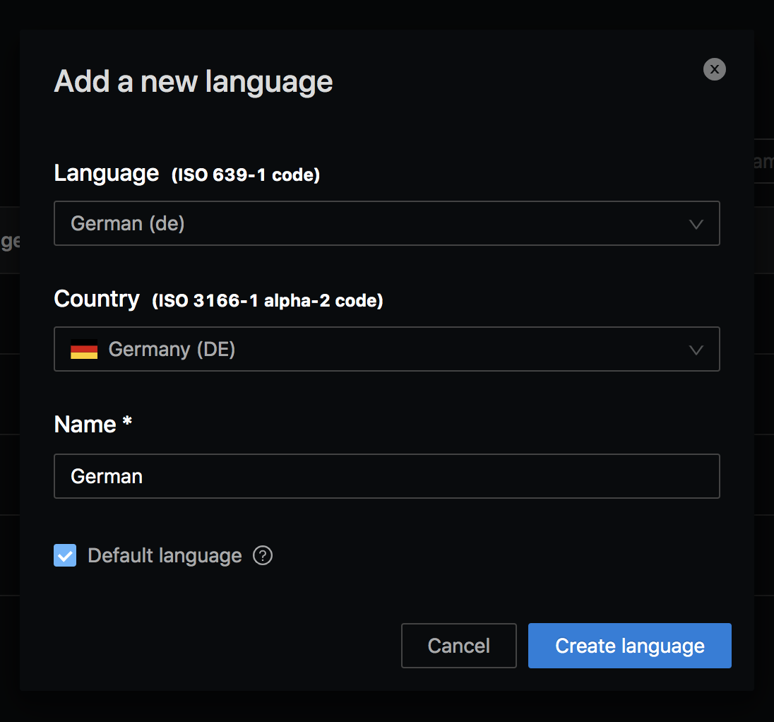 Add language
